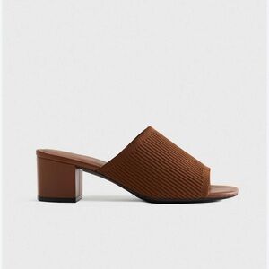 Quince Knit Mule Block Heel size 7.5 Brown